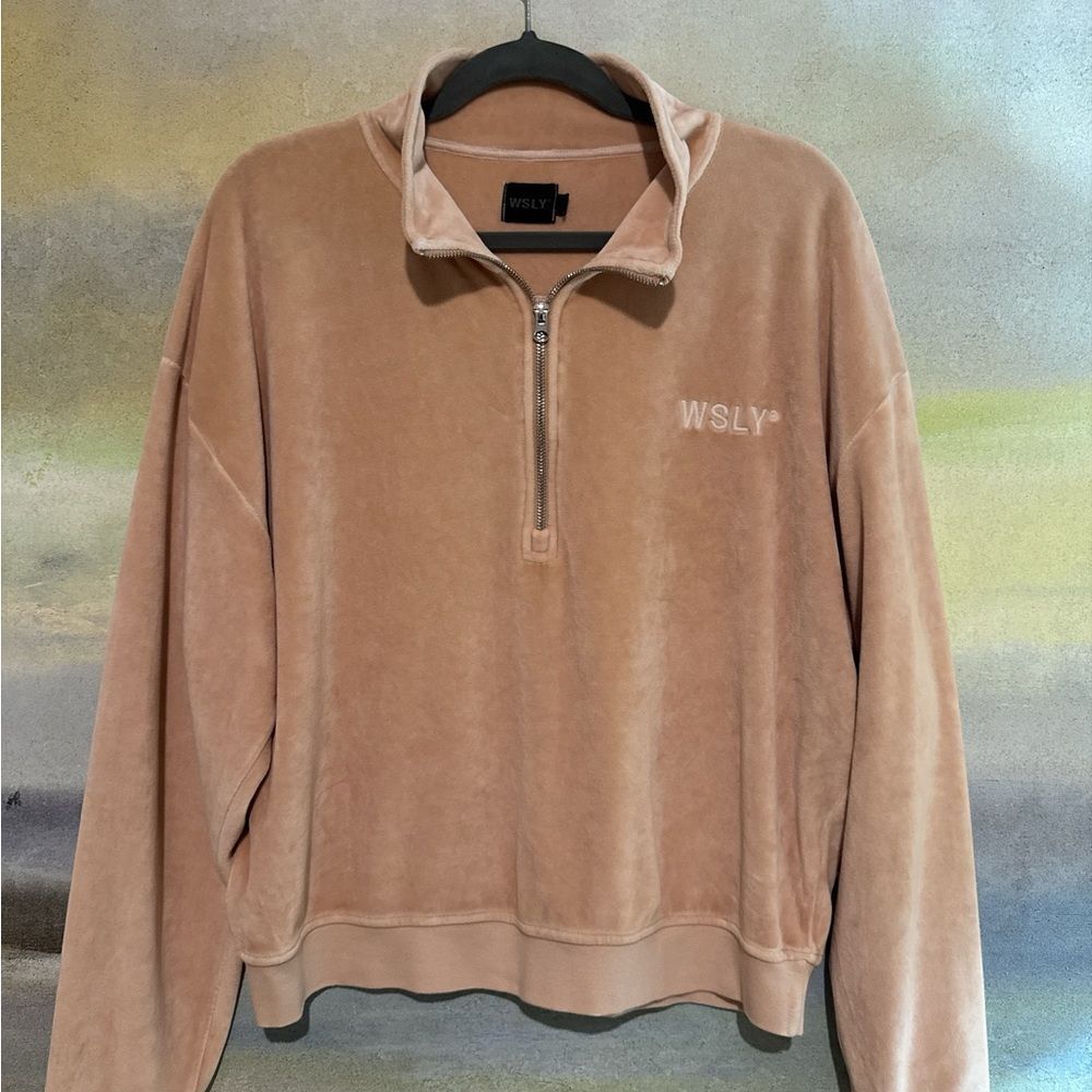 WSLY Cream Quarter-Zip Top